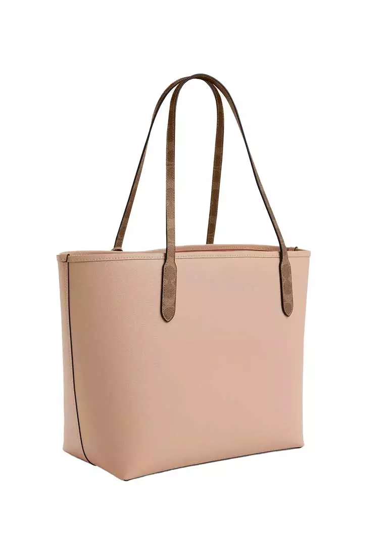 City Tote Bag With Shell Charm Cream/Tan CBH78