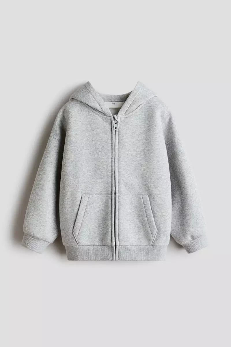 Zip-through brushed-inside  hoodie
