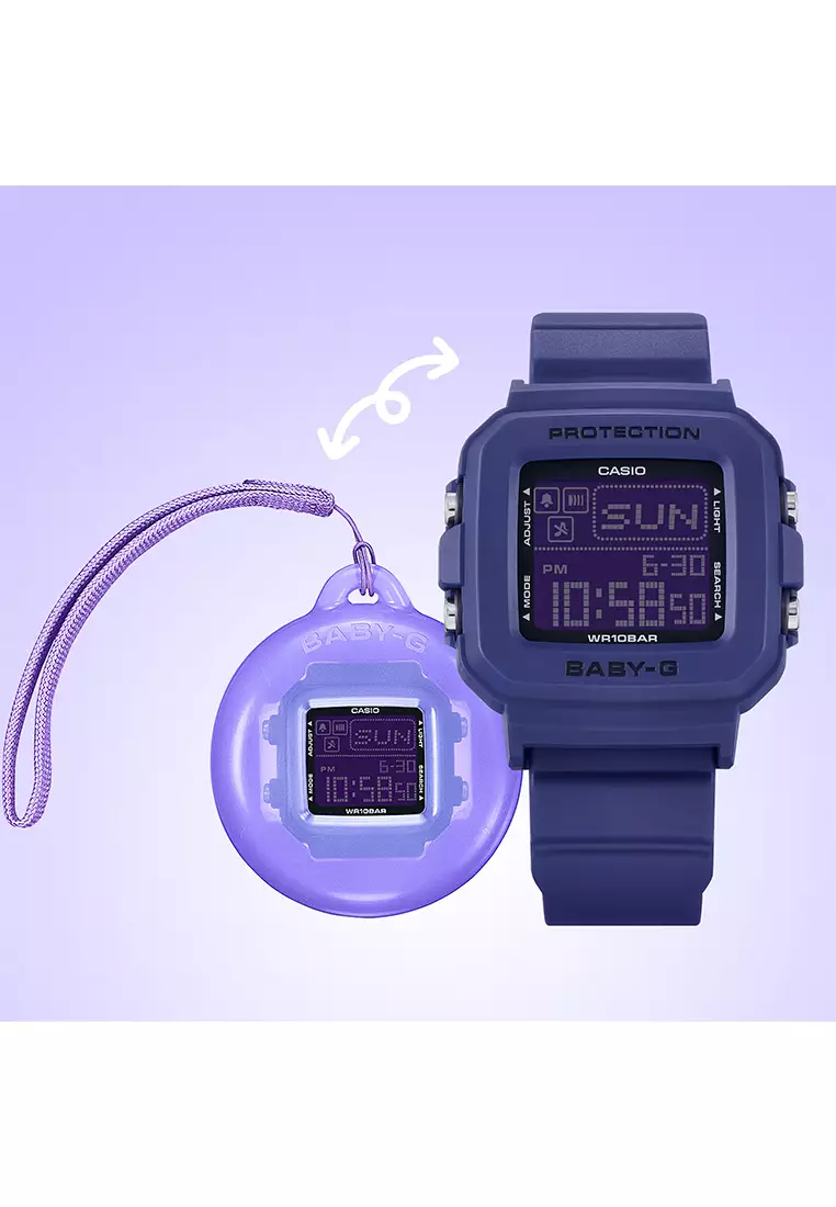 Jam Tangan Wanita Casio Baby-G BGD-10K-2D BABY-G＋PLUS Purple Resin Band