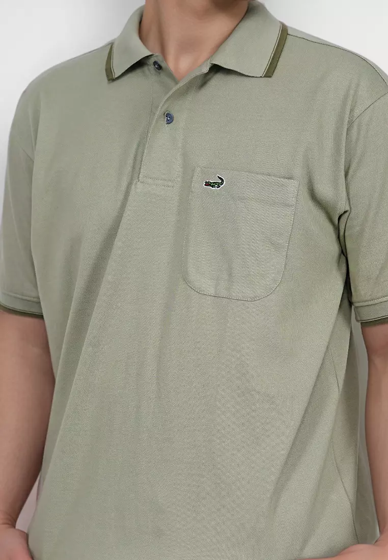 Crocodile COLE Pistachio - Baju Kaos Kerah Pria Men Polo Relax fit