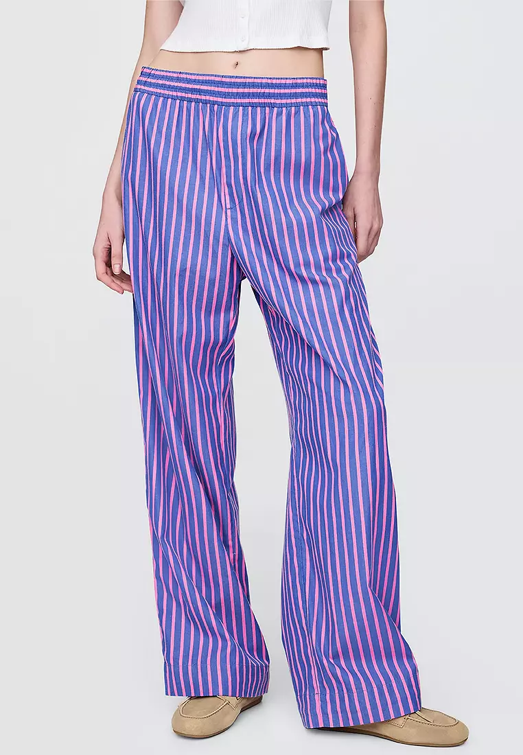 Organic Cotton Poplin Easy Wide-Leg Pants