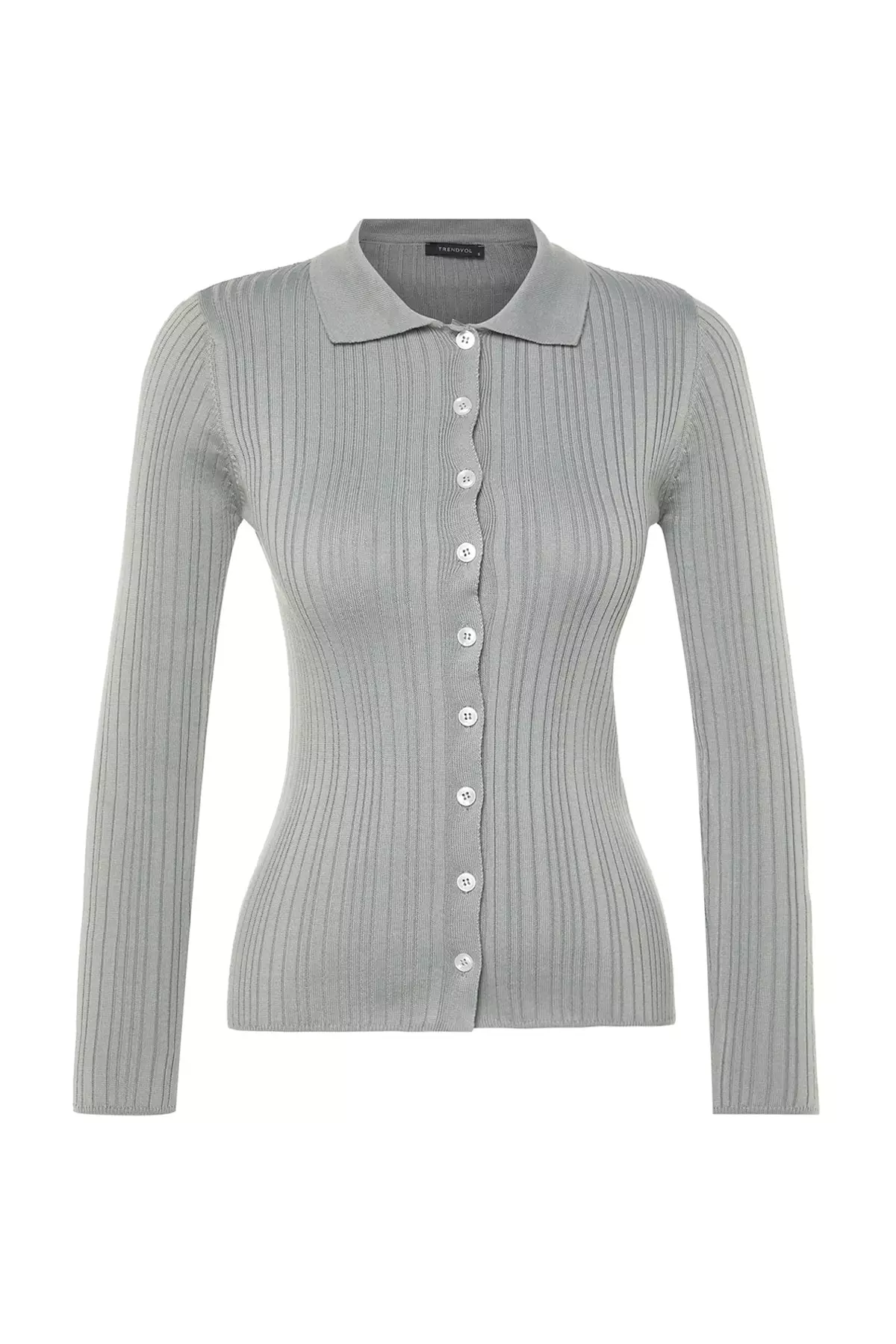 Polo Collar Knit Cardigan