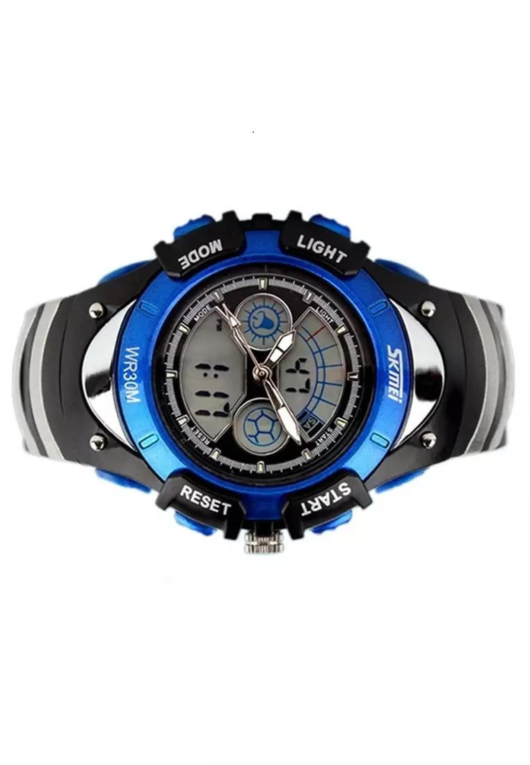 Jam Tangan Sporty Digital Analog Anak Waterproof Strap Tali Material PU AO98 ORIGINAL