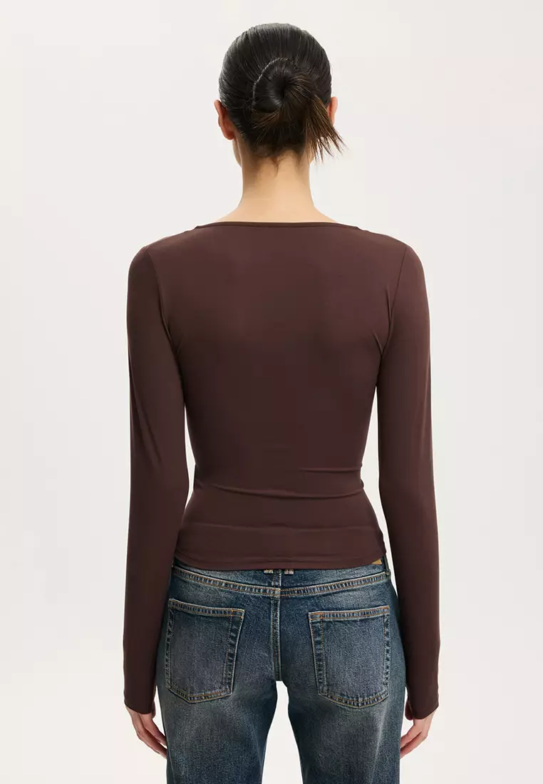 Zali V Cross Over Long Sleeve Top