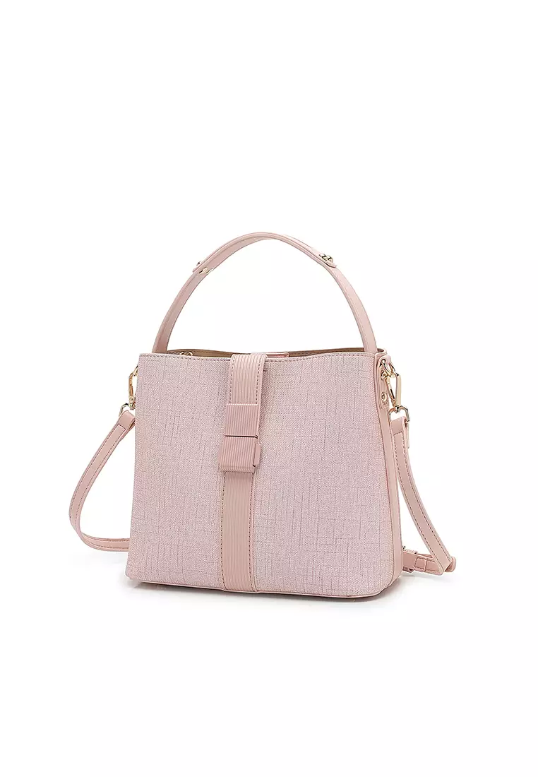 Women's Top Handle Bag / Sling Bag / Crossbody Bag / Shoulder Bag (Tas Tangan Wanita / Tas Selempang Wanita / Tas Bahu Wanita) - Merah Jambu