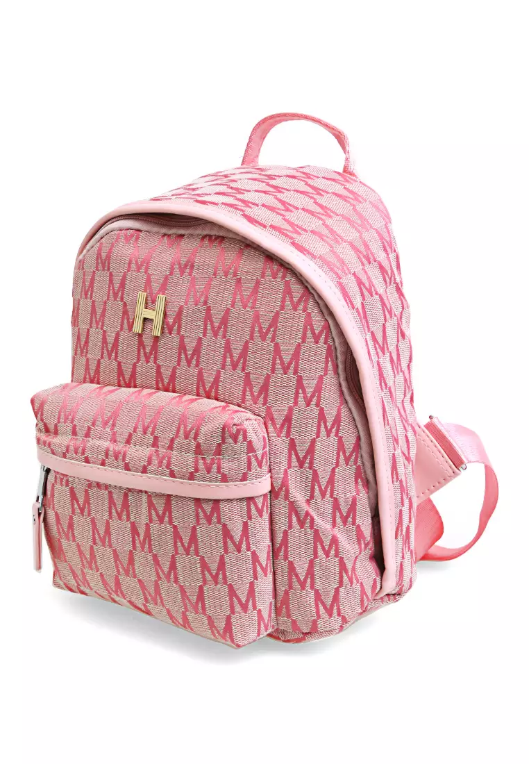 Cellyn Tas Ransel Mini Wanita Motif Batik Large Compartment Material Leather ORIGINAL - Pink