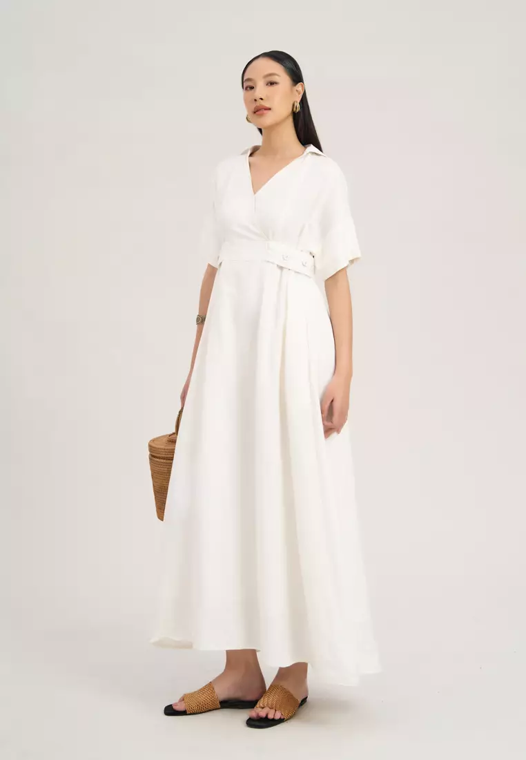 White linen babydoll dress sale