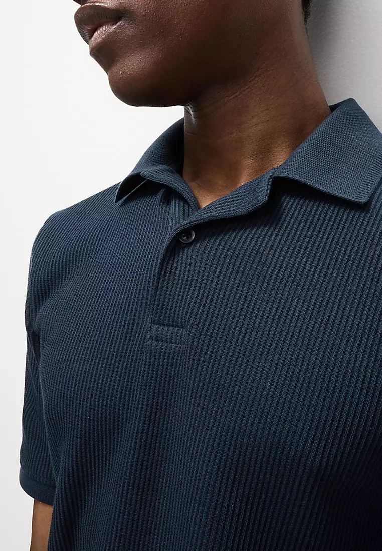 Pure Cotton Textured Polo Shirt