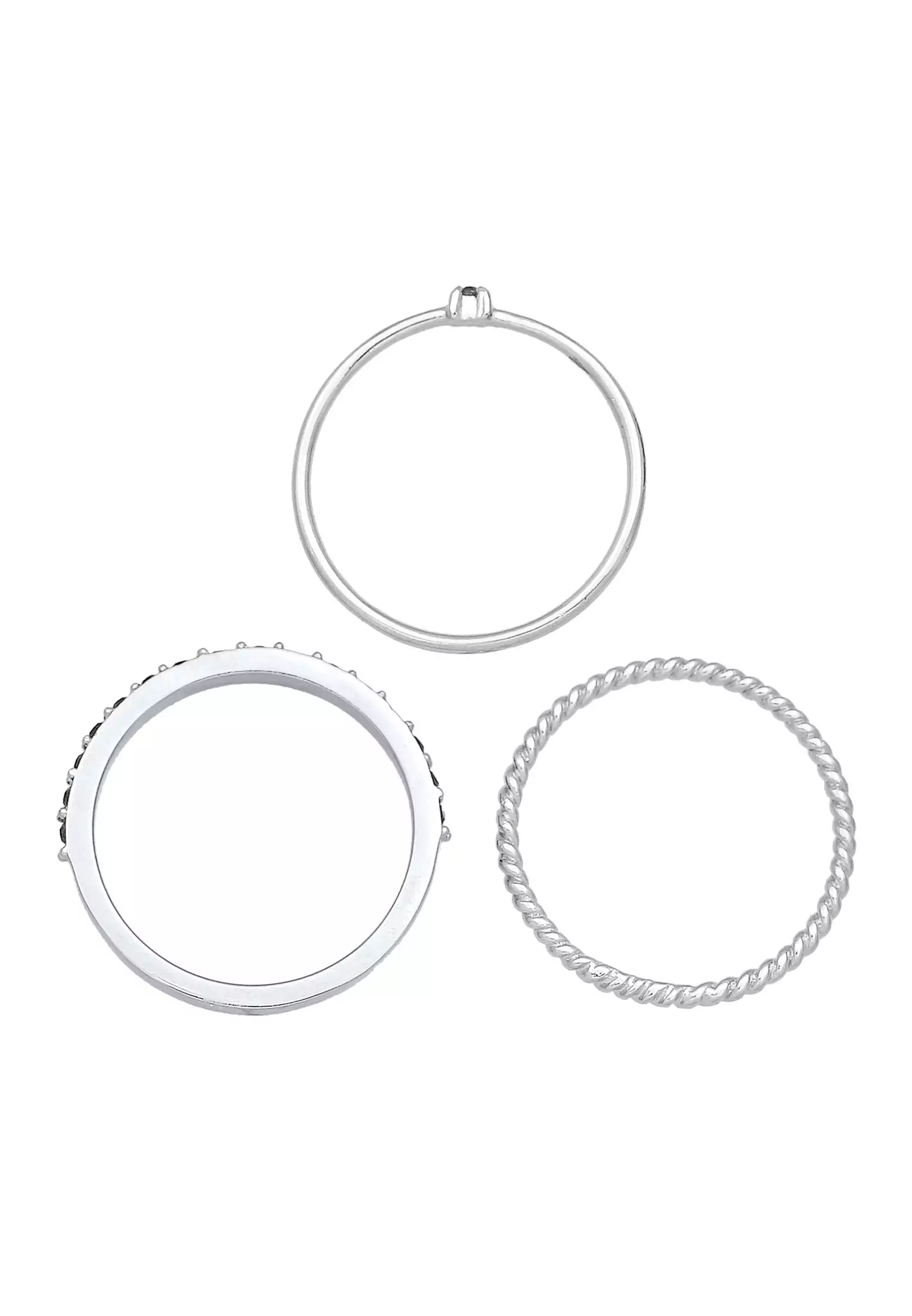 Ring Stacking Set Basic Blogger Trend Glass Crystals