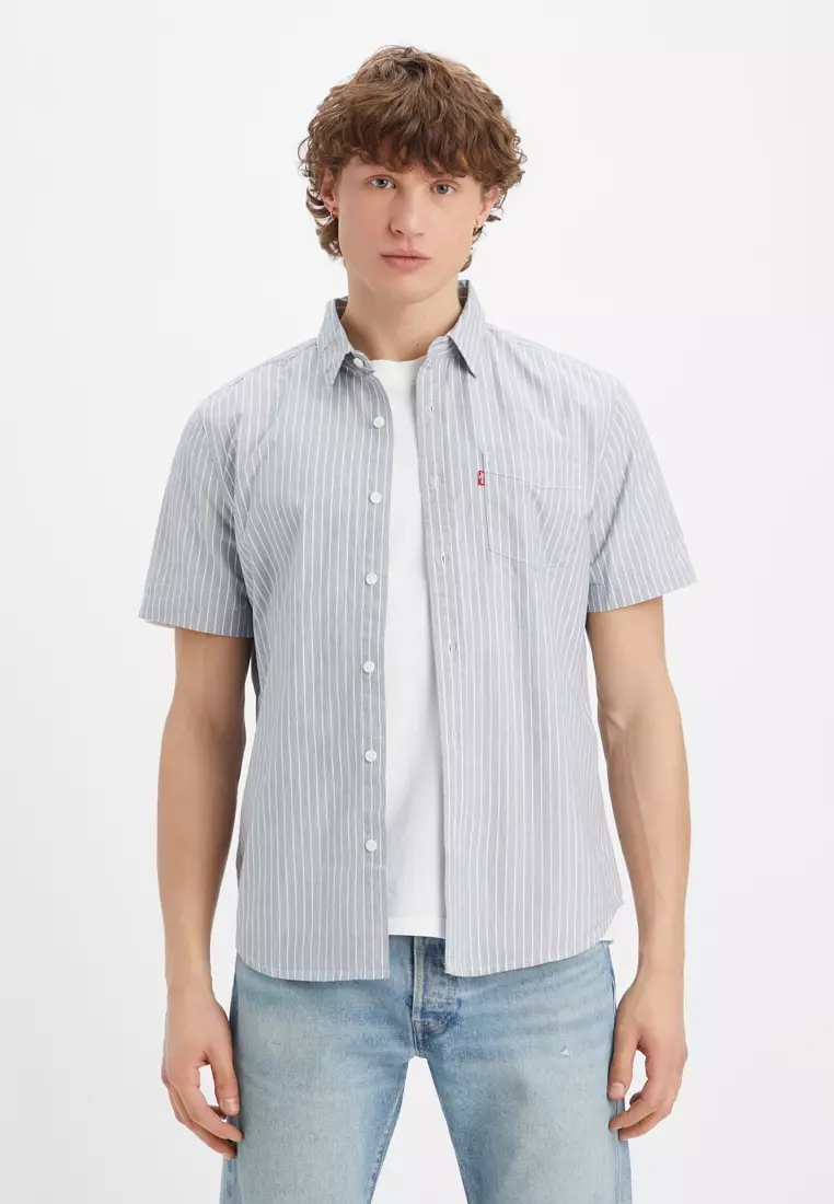 Levi denim sales shirt short sleeve