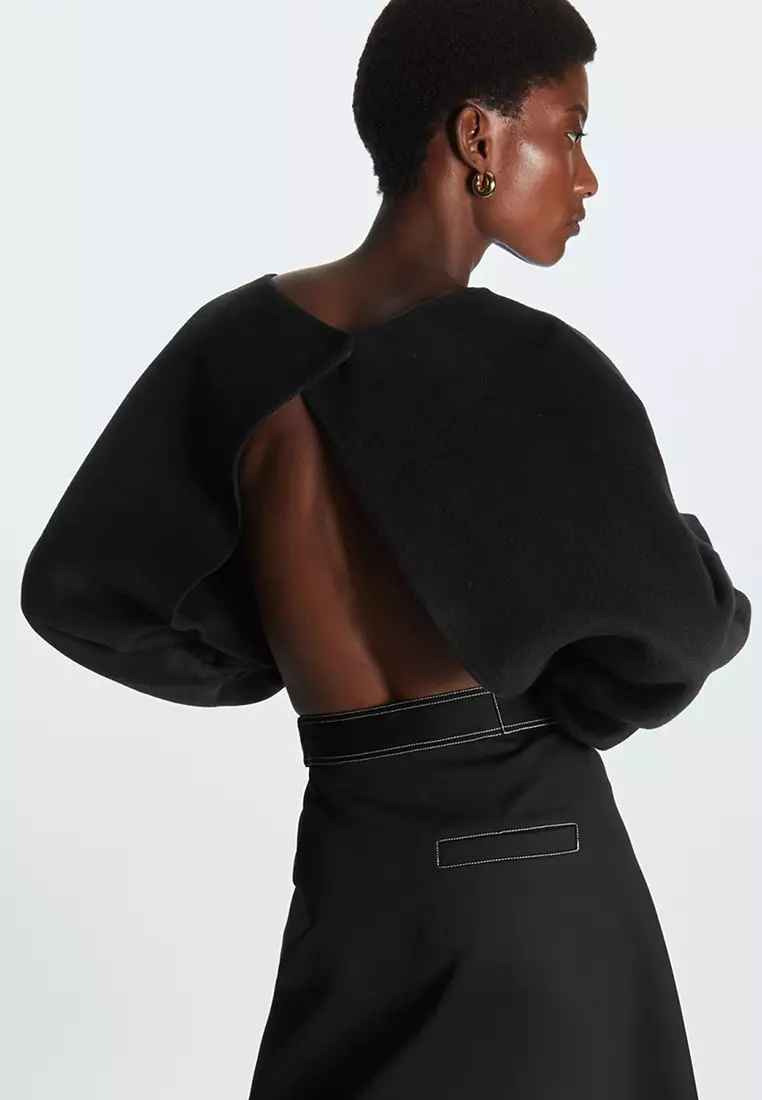 COS Open-Back Wool Bolero Jacket 2023 | Buy COS Online | ZALORA