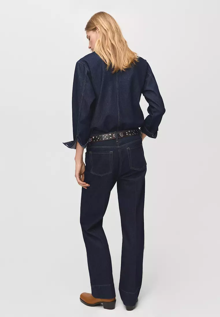 Straight-Leg Jeans With Seam Stitching