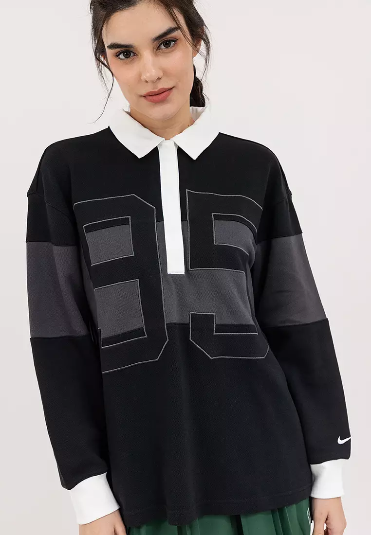 Sportswear Long-Sleeve Graphic Polo Top