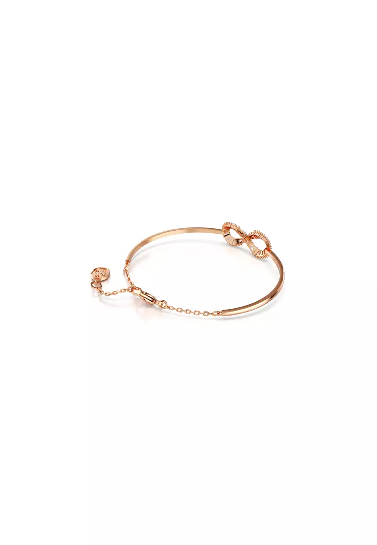 Buy Swarovski Hyperbola bangle, Infinity, White, Rose gold-tone plated ...