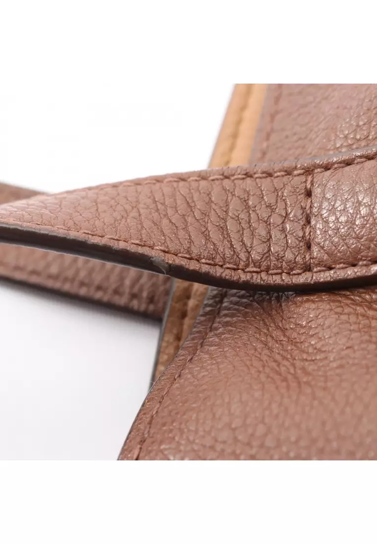 Pre-Loved MIU MIU Shoulder bag tote bag leather Brown