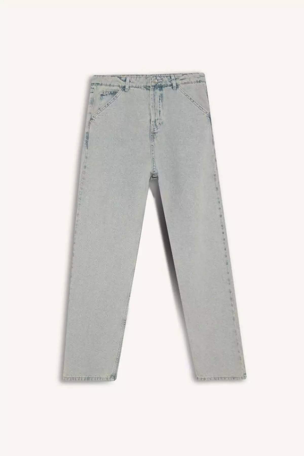 100% Cotton Baggy Fit Wide Fit Regular Waist Wide Leg Washed Jean Pants D7278Ax25Sp