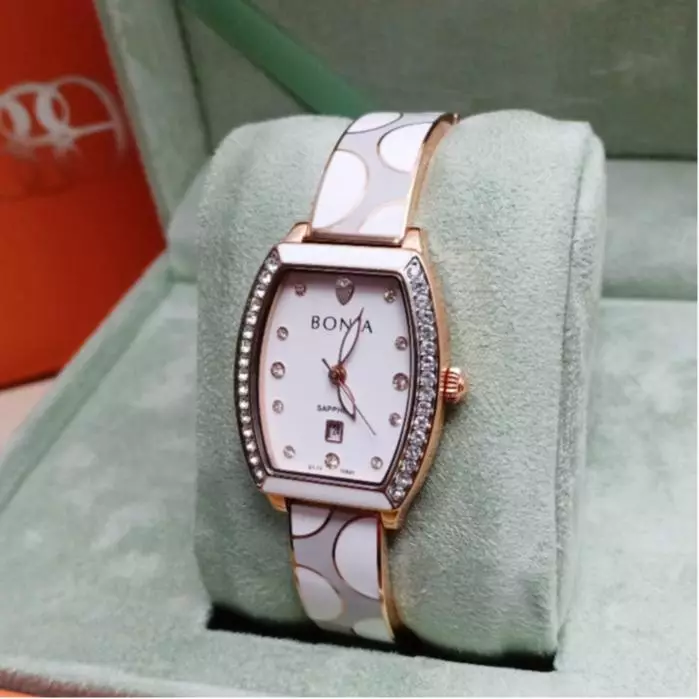 Bonia BNB10861-2517S White Rosegold Cewek
