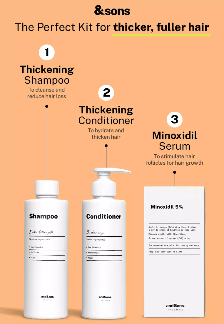 andSons Anti Hair Loss Kit (Shampoo + Conditioner + Minoxidil 5%)