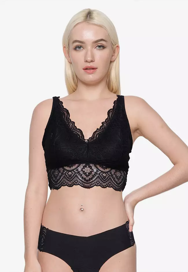 Buy Hollister Gilly Hicks Curvy Lace Triangle Longline Bralette 2024 Online
