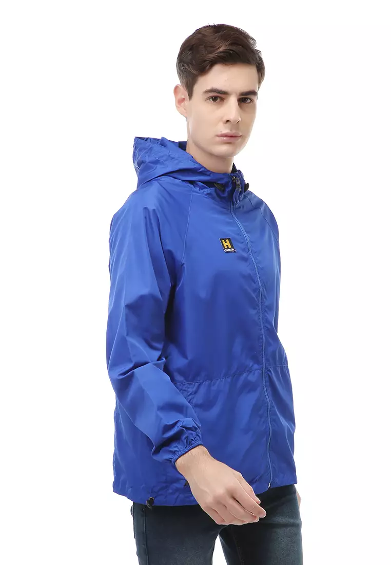 Clover Outerwear Jacket Hoodie Pria Jaket Olahraga Material Parasut ORIGINAL - Dark Blue