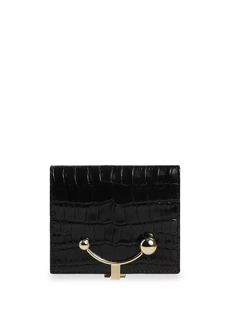 Buy Strathberry CRESCENT WALLET CROC/LEATHER BLACK Online | ZALORA Malaysia