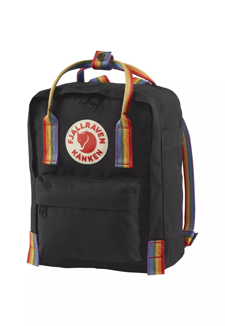 FJALLRAVEN Kanken Rainbow Mini Black Rainbow Pattern  F23621-550-907