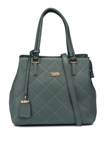 Unisa green Quilted Convertible Top Handle Bag FD849AC8AC26E6GS_1