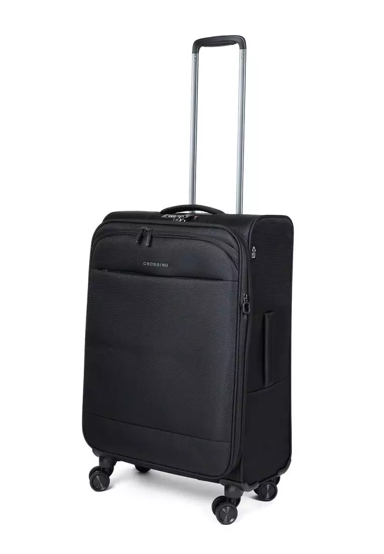 Crossing RECO Recycled Lightweight Soft Case Medium Luggage T26 - Black