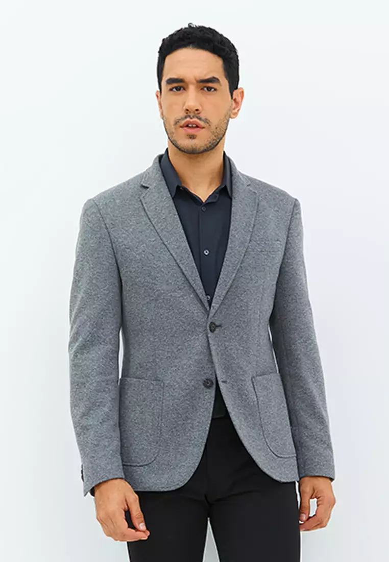 Jobb Darden-T2 Hybird Blazer Pria Slim Fit Light Grey