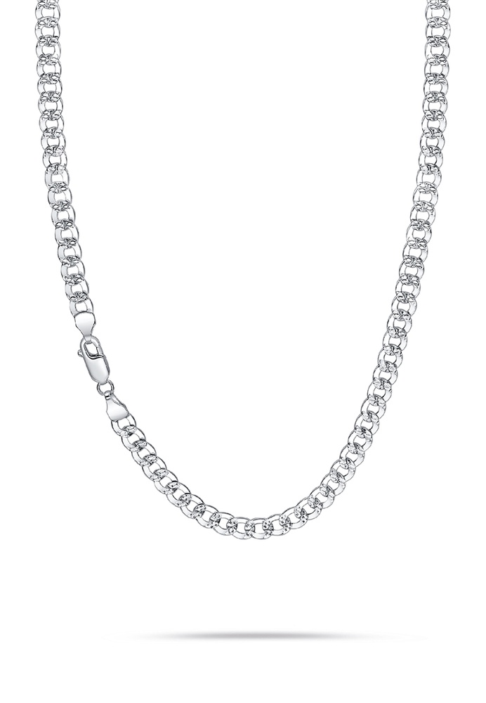 Buy LAZO DIAMOND LAZO DIAMOND 9k White Gold Bold Curb Chain Necklace Online | ZALORA Malaysia