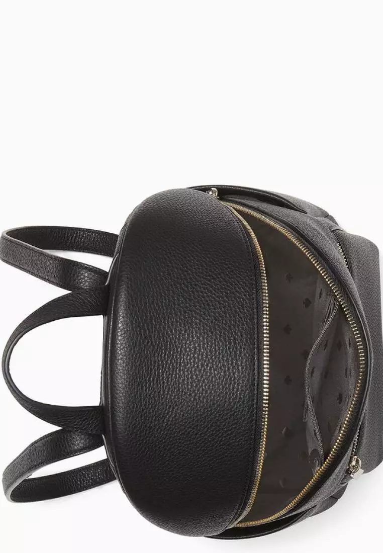 Kate Spade Leila Pebbled Leather Medium Dome Backpack Black