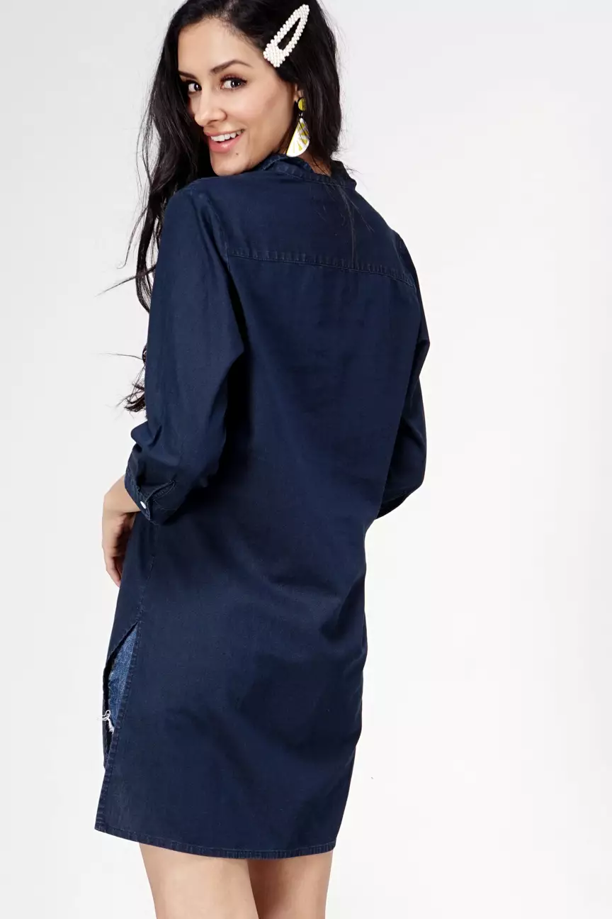 Kemeja Wanita Claresta Dark Blue