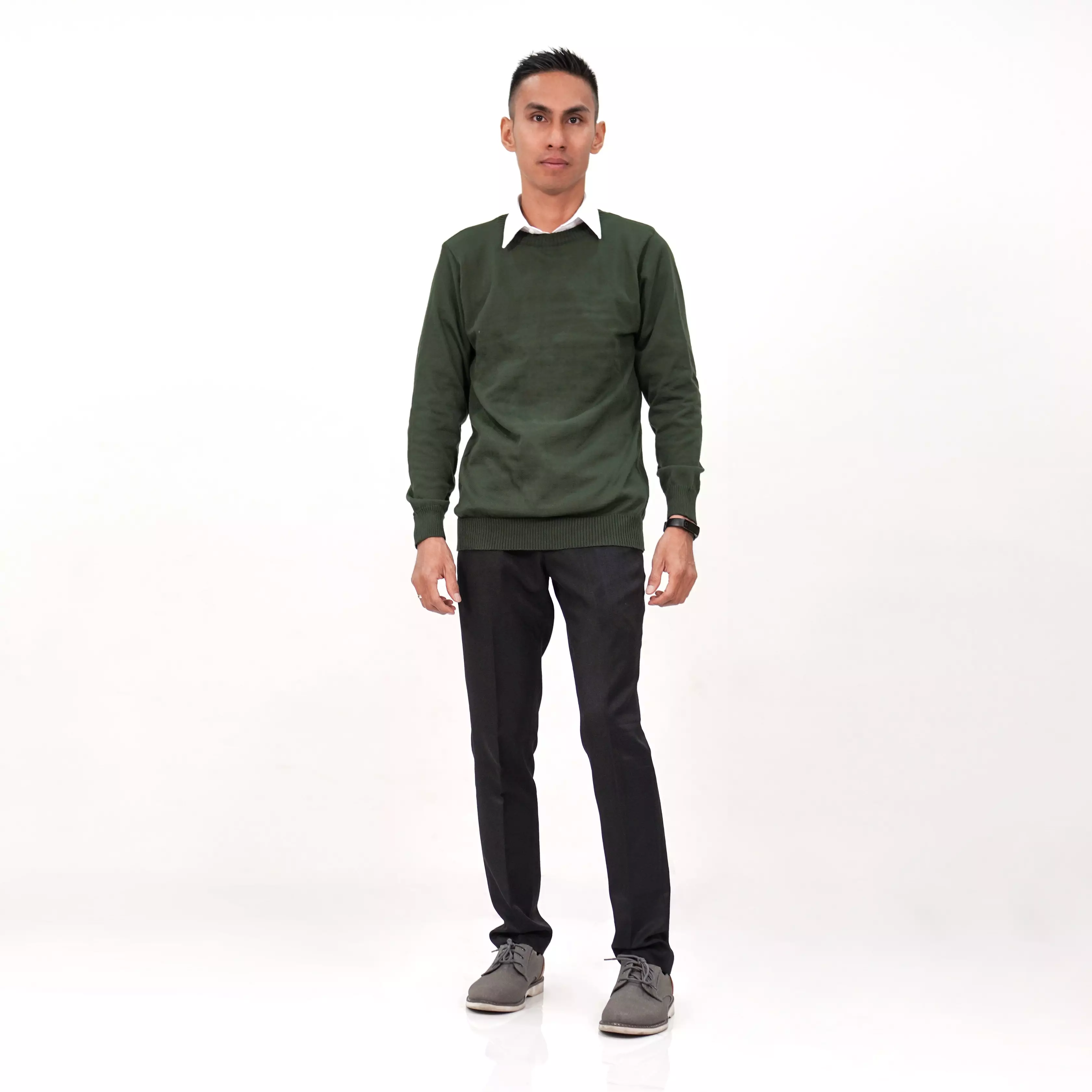 OTNIEL Sweater Rajut Pria O Neck Sweter Leher O Pria Knit Sweater Fashion Pria - ARMY