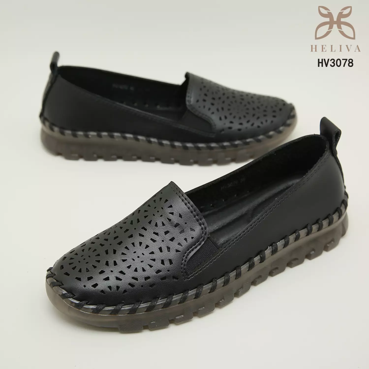 Heliva Mauren Shoes Loafers Breathable Slip On Sol 1cm