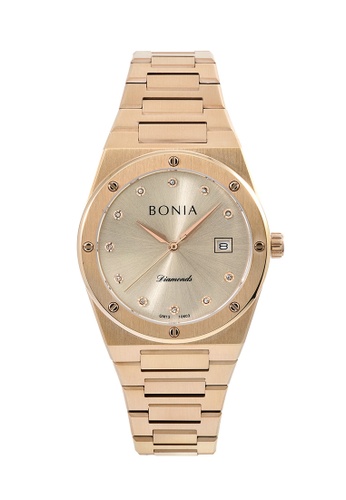 Bonia Watches gold and beige Bonia Women Watch Elegance BNB10603-2577D (Free Gift) 10392AC2710E2BGS_1