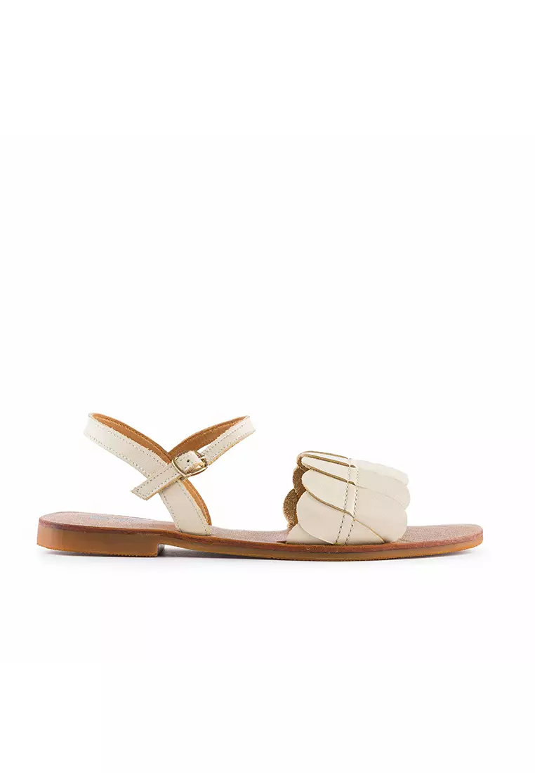 Discount on Bibo  shoes - SKU: Butterfly Leather Flat Sandals