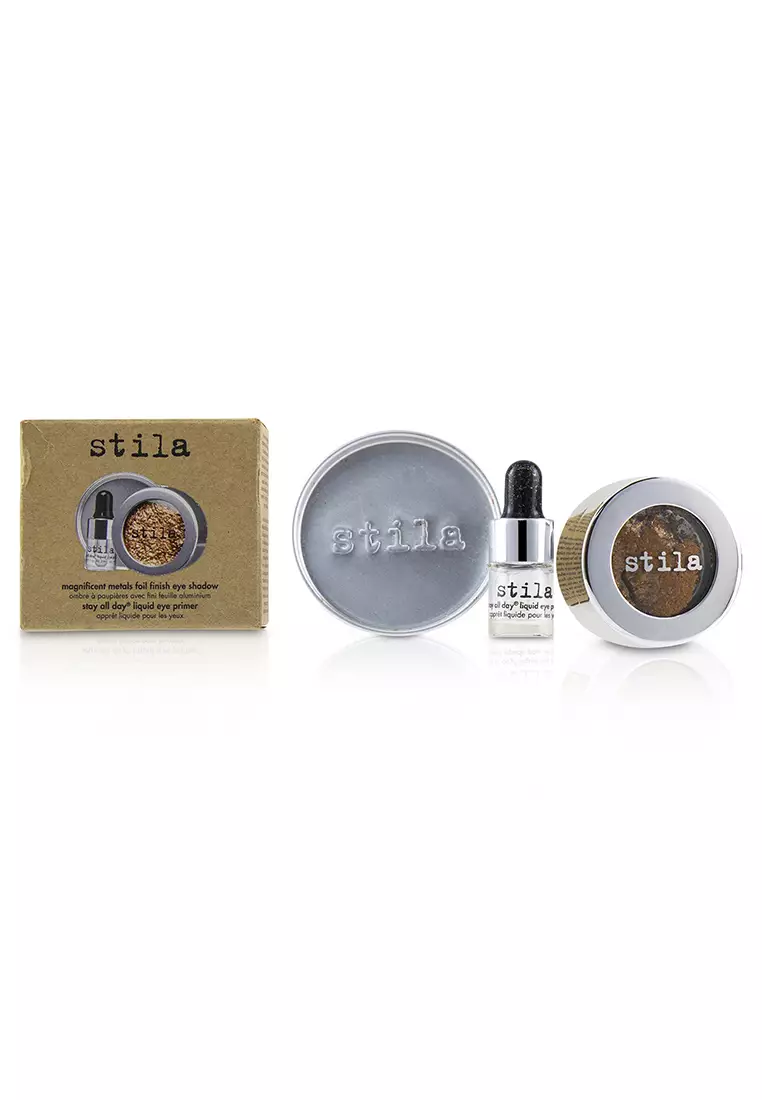 Stila - Magnificent Metals Foil Finish Eye Shadow With Mini Stay All Day Liquid Eye Primer - Comex Copper 2pcs