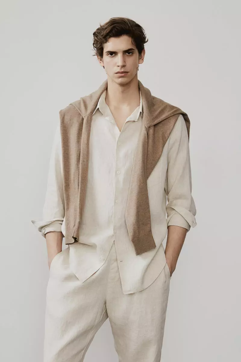 H&m mens 2025 linen shirt