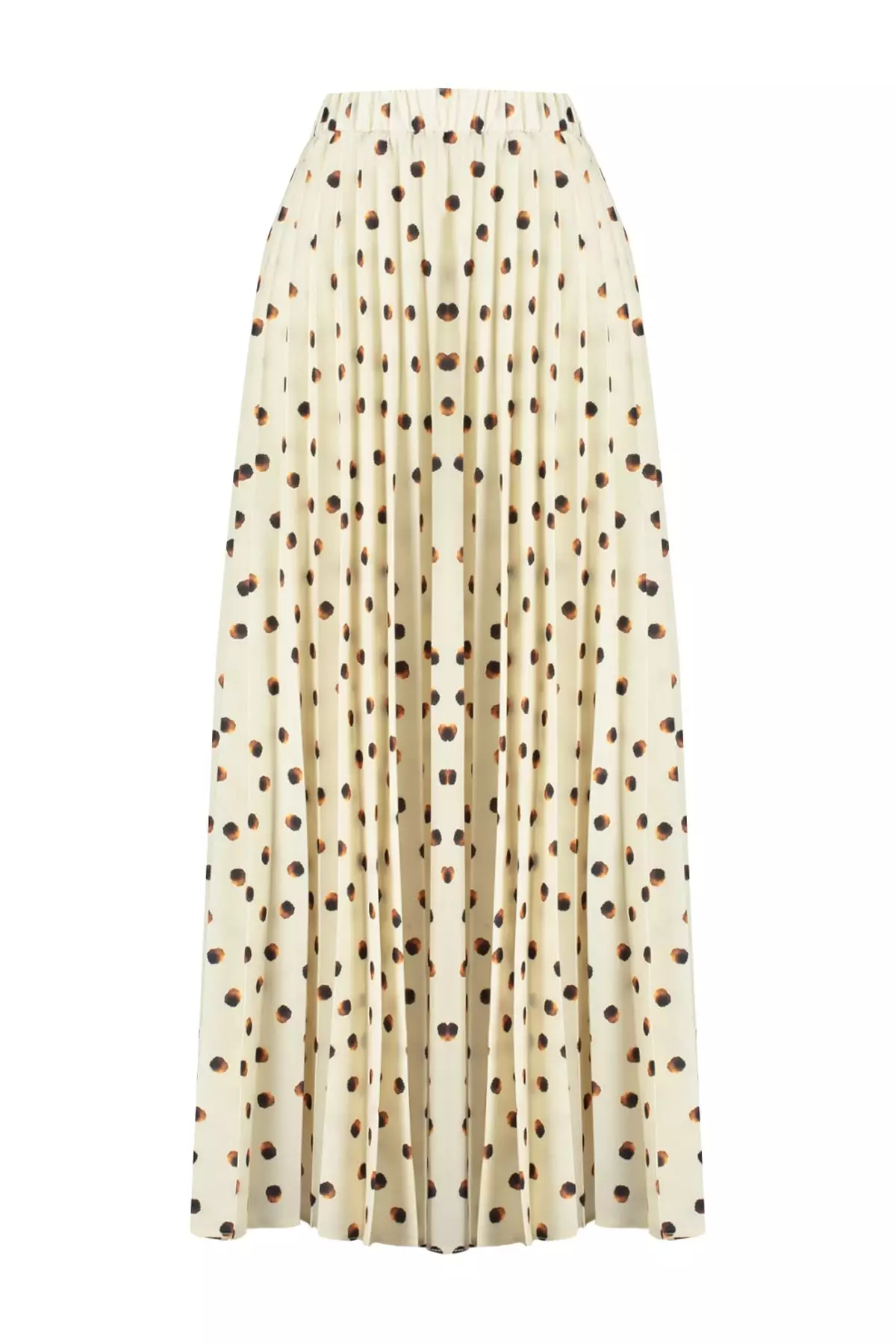 Polka-Dot Pleated Skirt