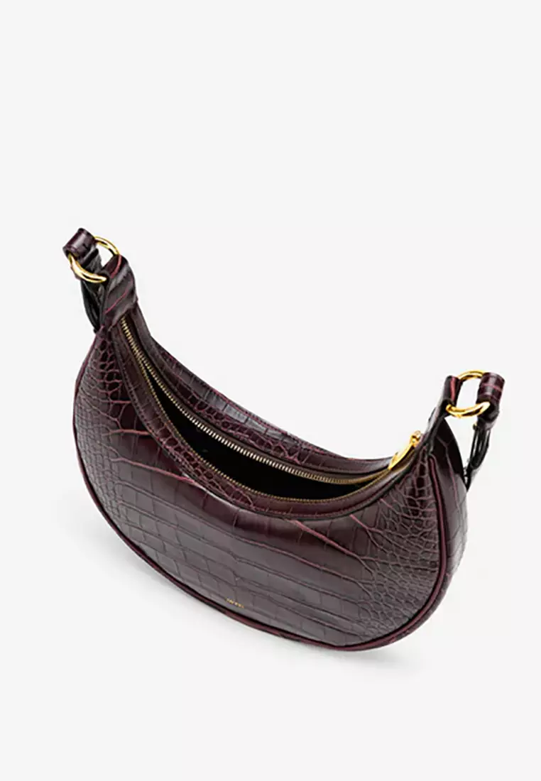Carly Saddle Bag - Brown Croc