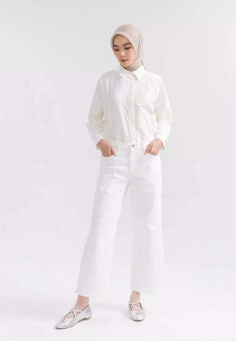 Ria Miranda White Claris Pants