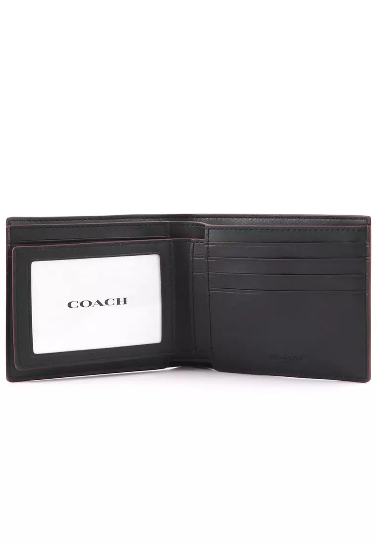 Buy Coach Coach Compact ID Wallet In Signature Canvas Black Online