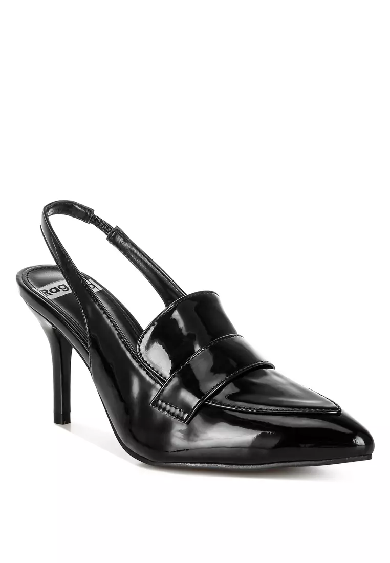 Slingback Loafer Sandals In Black