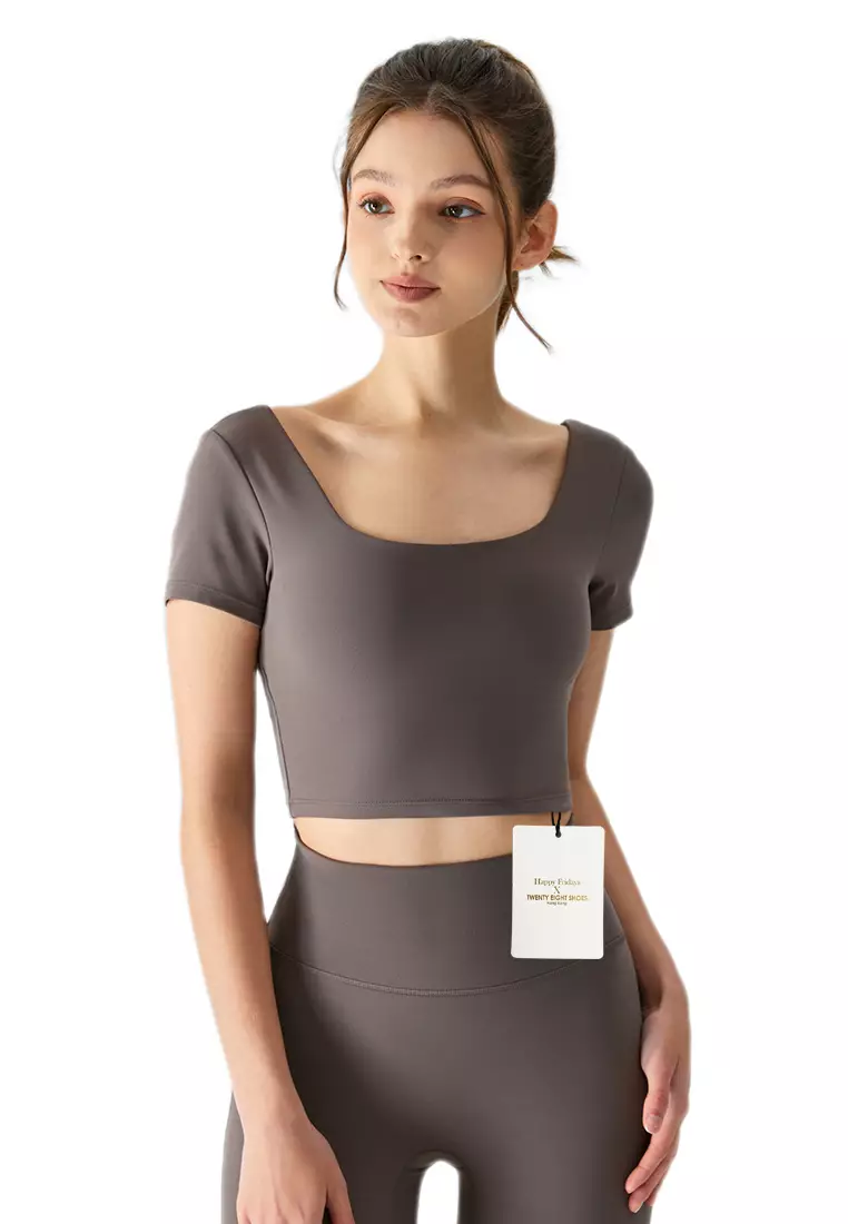short sleeve sports bra