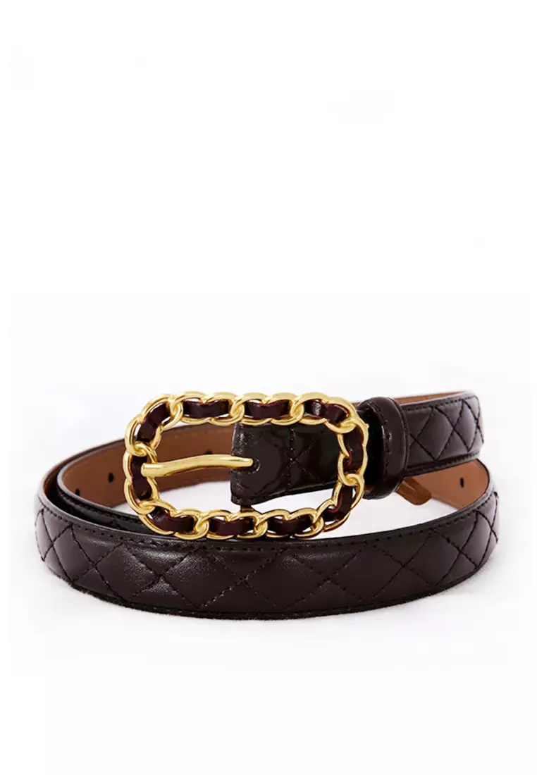 Buy Twenty Eight Shoes VANSA Simple Diamond Grid Chain Buckle Belt