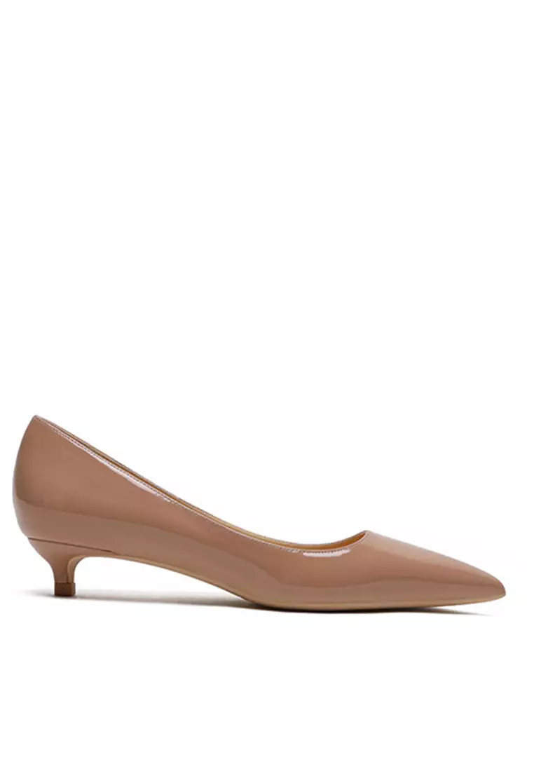 3CM Patent Pointed Kitten Heels Pumps HZL130