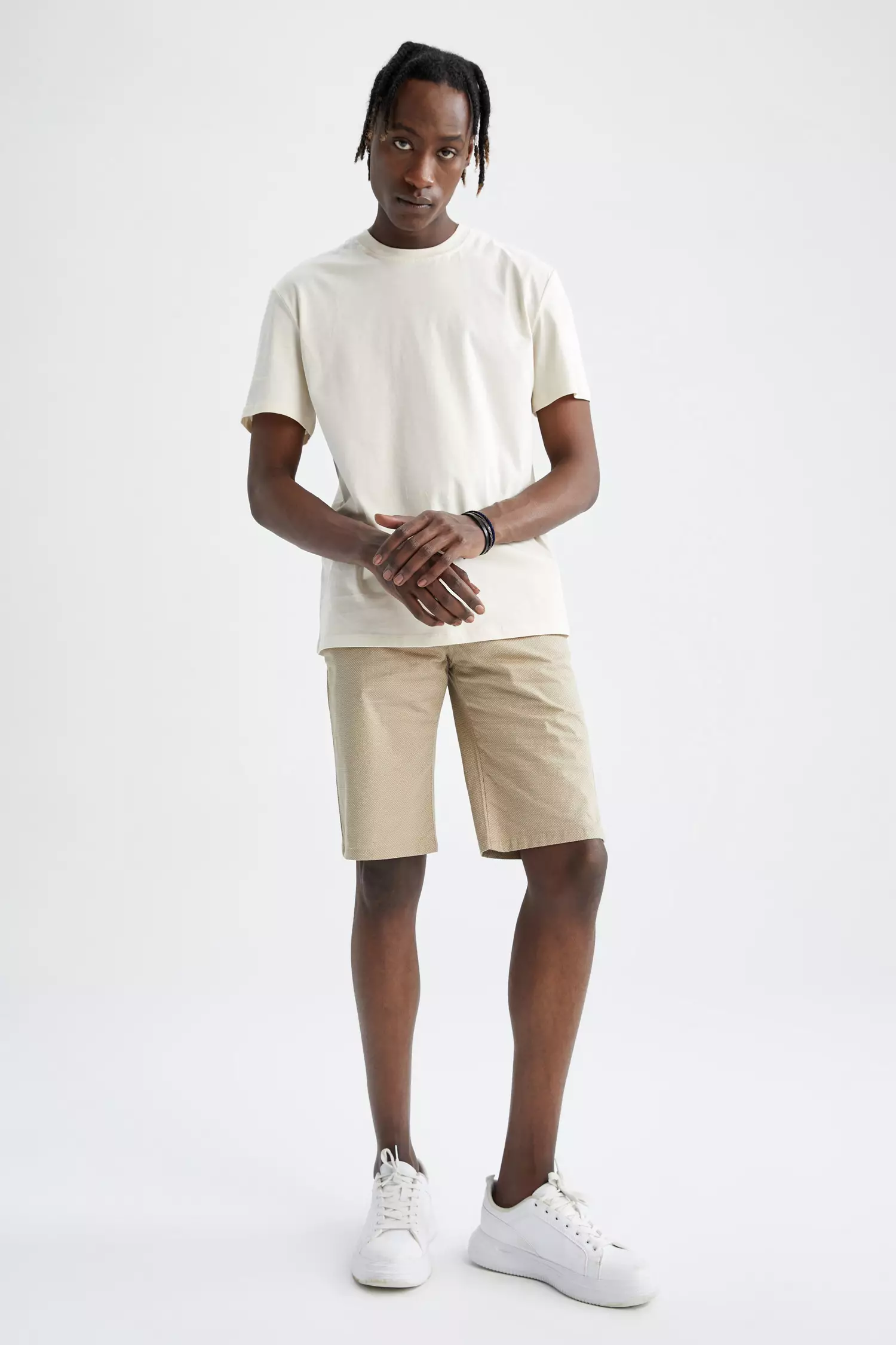 White clearance midi shorts