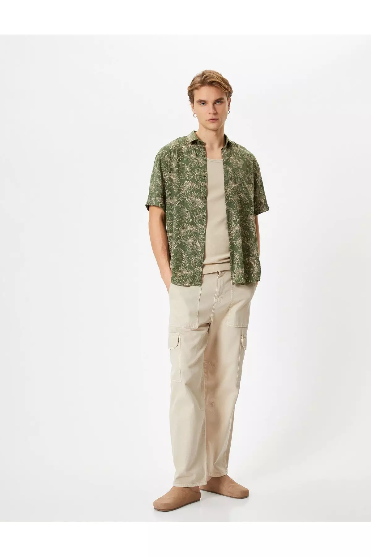 Discount on KOTON  shoes - SKU: Summer Shirt Short Sleeve Floral Patterned Buttoned Viscose Blend