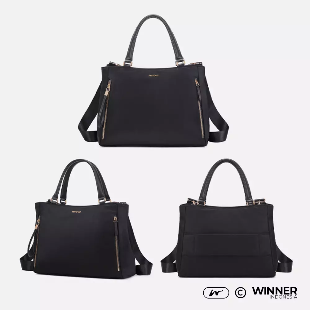 Tas Laptop 15,6 inch Bahu Selempang Nilon Oxford Anti-Air Wanita Bag (T14-019) - Warna Hitam 15,6 inch