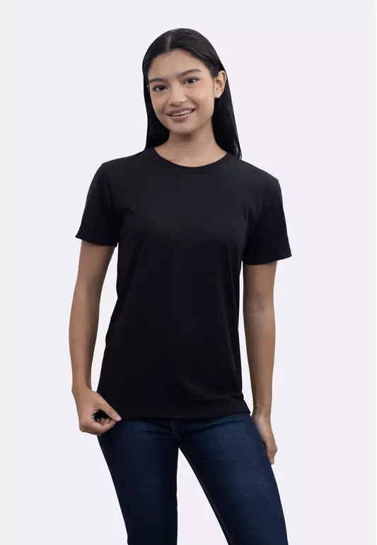 Ladies Black Round Neck T-Shirt